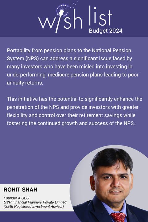 GYR creative with Rohit Shah’s Budget 2024 wish: portability from pension plans to the National Pension System.