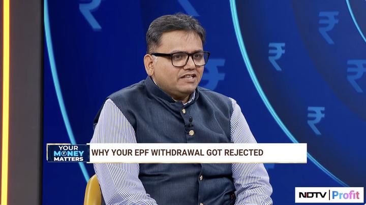 Rohit Shah speaking on the NDTV Profit programme Your Money Matters. The on-screen caption reads ‘Why your EPF withdrawal got rejected’.